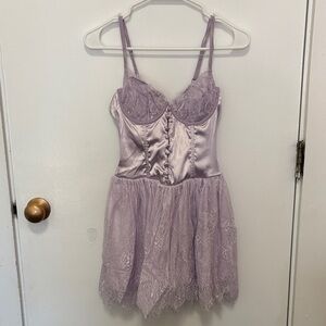 Sugar Thrillz Lavender Lace Mini Dress